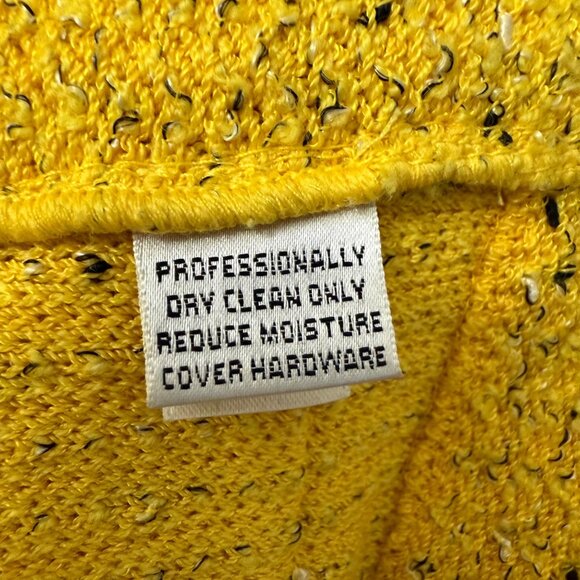 St. John Collection Jacket Women's 12 Yellow Tweed Blazer Pearl Button Pockets - Picture 16 of 16